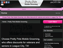 Tablet Screenshot of mobilepetgroomingleaguecity.com